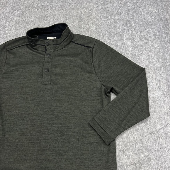 Carbon2cobalt Sweatshirt Mens XL Green Stretch Knit Henley Pullover Shirt Casual - Picture 6 of 16